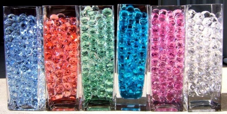 50 Pack X Crystal Soil Water Beads Jelly Ball Vase Filler Home Wedding