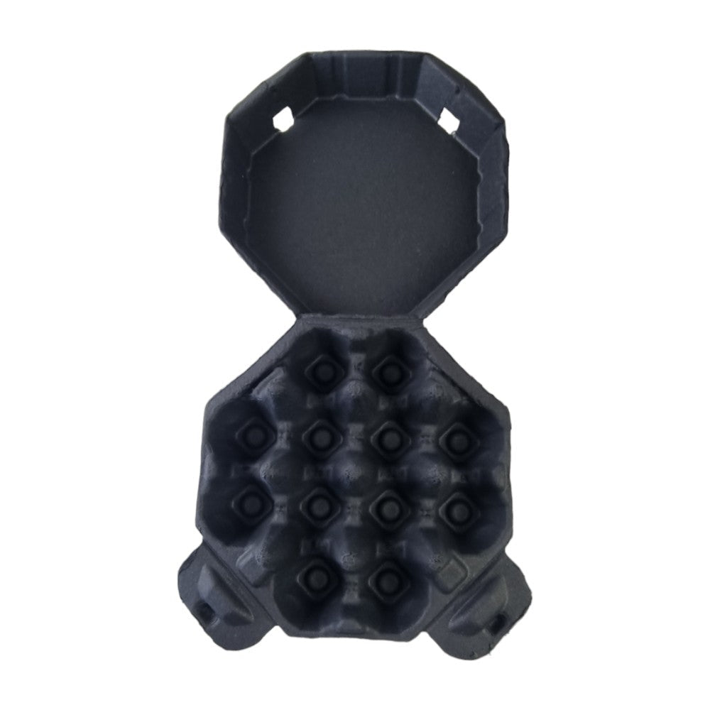 50 X Black Octagon Full Dozen Carton 12-Egg Recyclable Egg Cartons