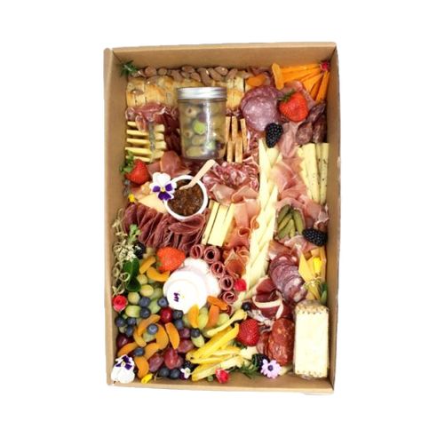 50 X Brown Kraft Disposable Catering Grazing Boxes Trays With Lids