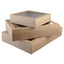 50 X Brown Kraft Disposable Catering Grazing Boxes Trays With Lids