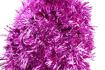 50 X Christmas Tinsel Thin Xmas Garland Tree Decorations - Hot Pink