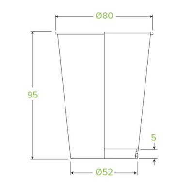 50 X Disposable Recyclable Biocup Coffee 8Oz 280Ml Bulk Paper Takeaway Cups