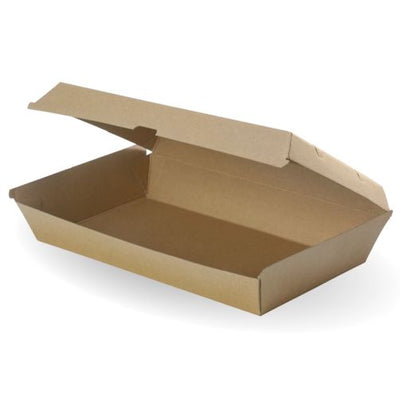 50 X Large Kraft Brown Disposable Family Pack Boxes Bulk Takeaway Box