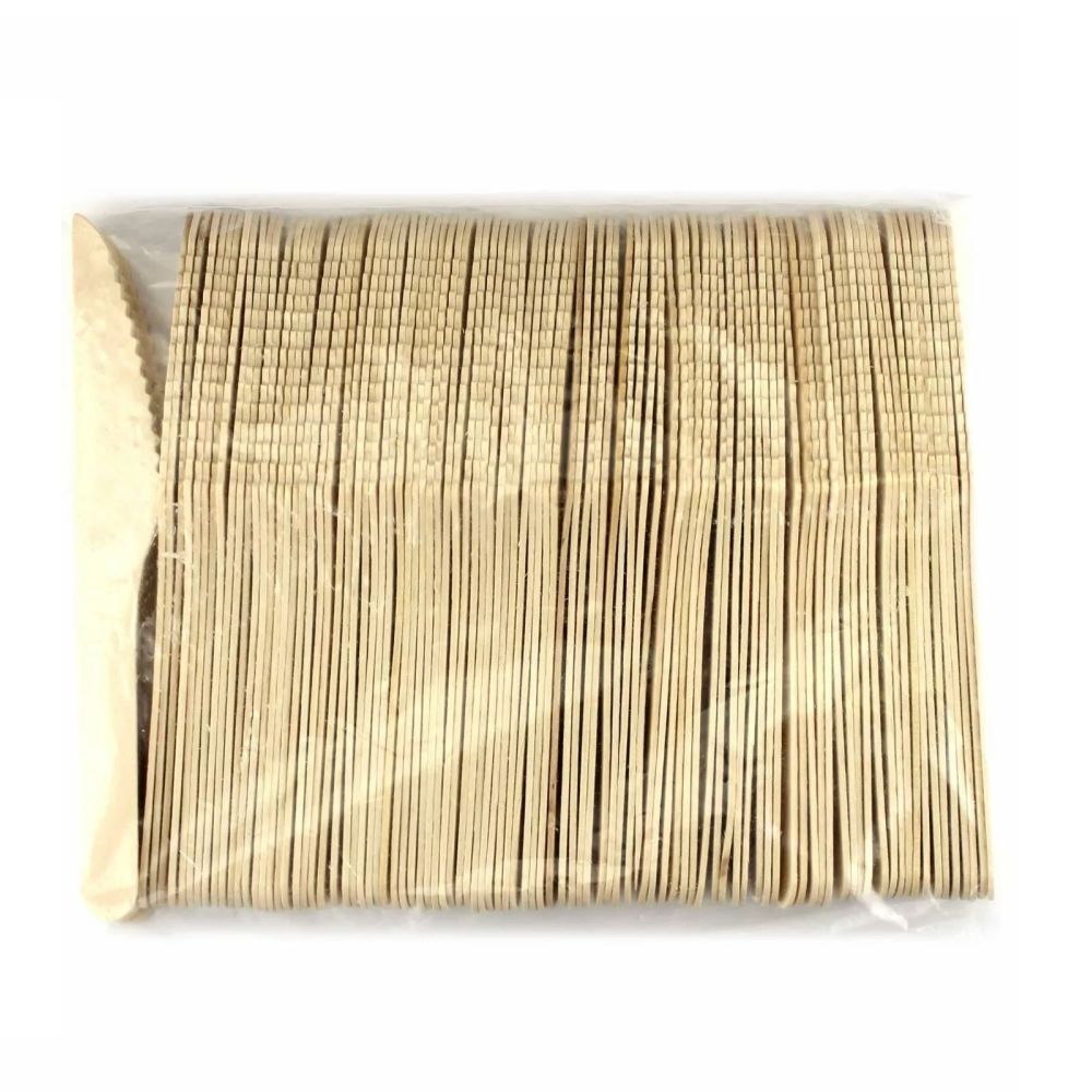 500 X Disposable Wooden Cutlery Bulk Bamboo Party 160mm - Spoons/Knives/Forks