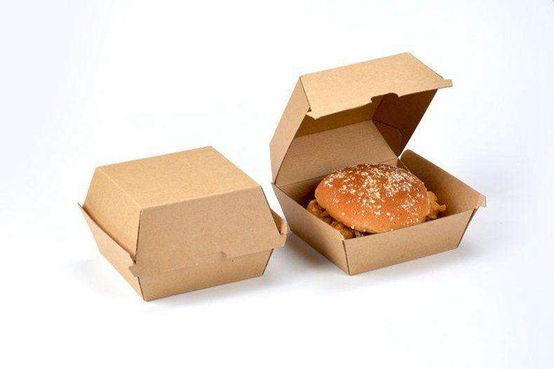 500 X Kraft Brown Disposable Burger Boxes Bulk Takeaway Party Box