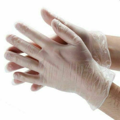 500Pcs Premium Vinyl Disposable Gloves Clear Powdered Powder Free Medium / Large