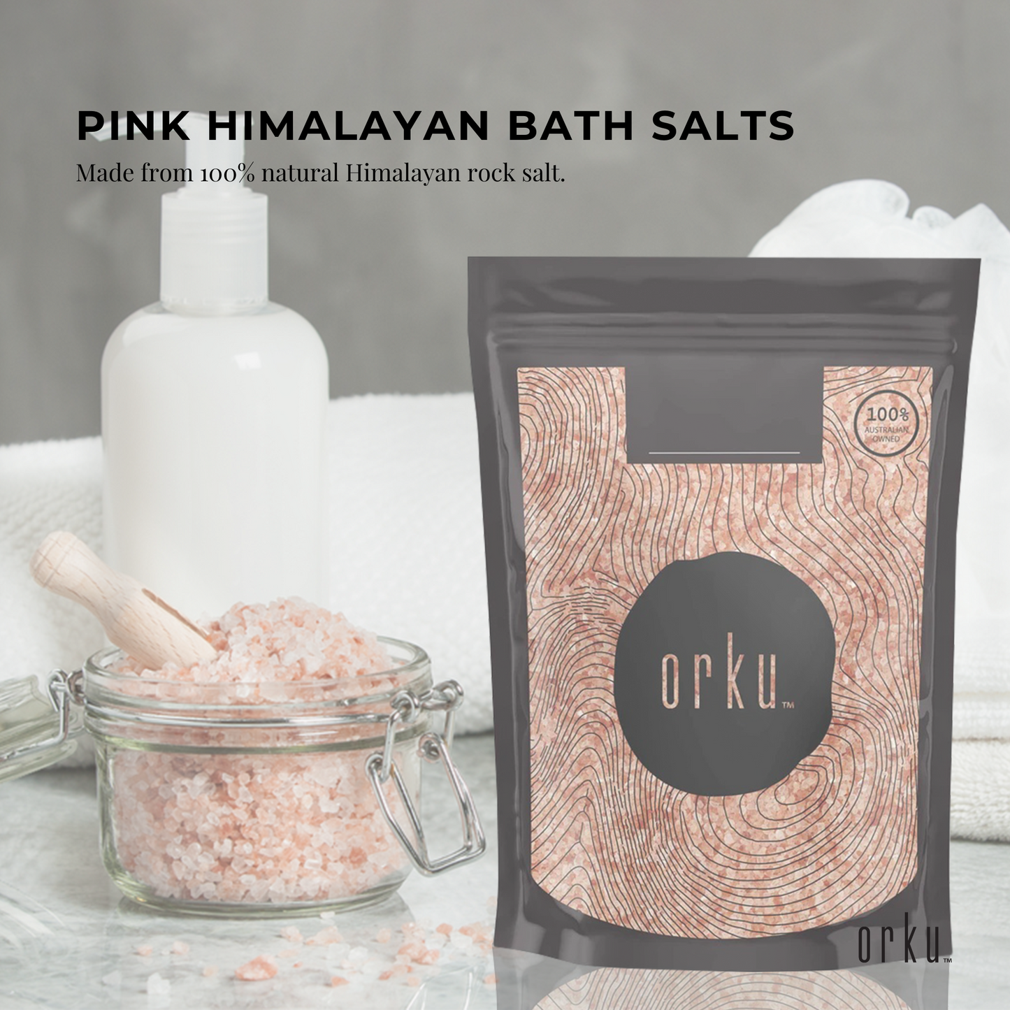 500g Pink Himalayan Bath Salts - Natural Crystal Rocks - Spa Therapy Body Scrub