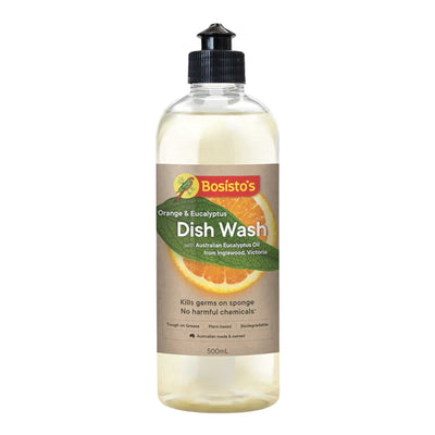 500ml Dish Wash Liquid Orange Eucalyptus Plant Based Dishwashing Soap Bosistos