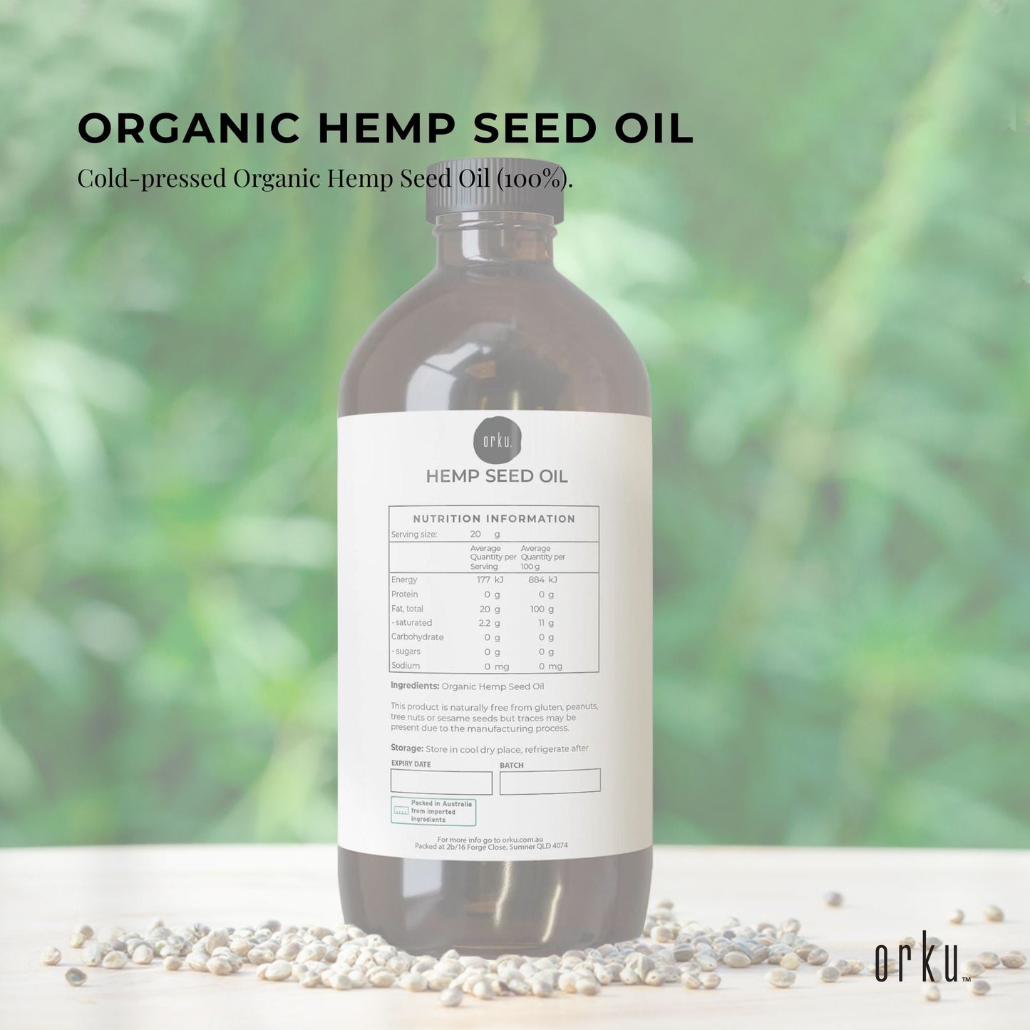 500ml Organic Hemp Seed Oil - Cold Pressed Food Grade Healthy Oils Foods
