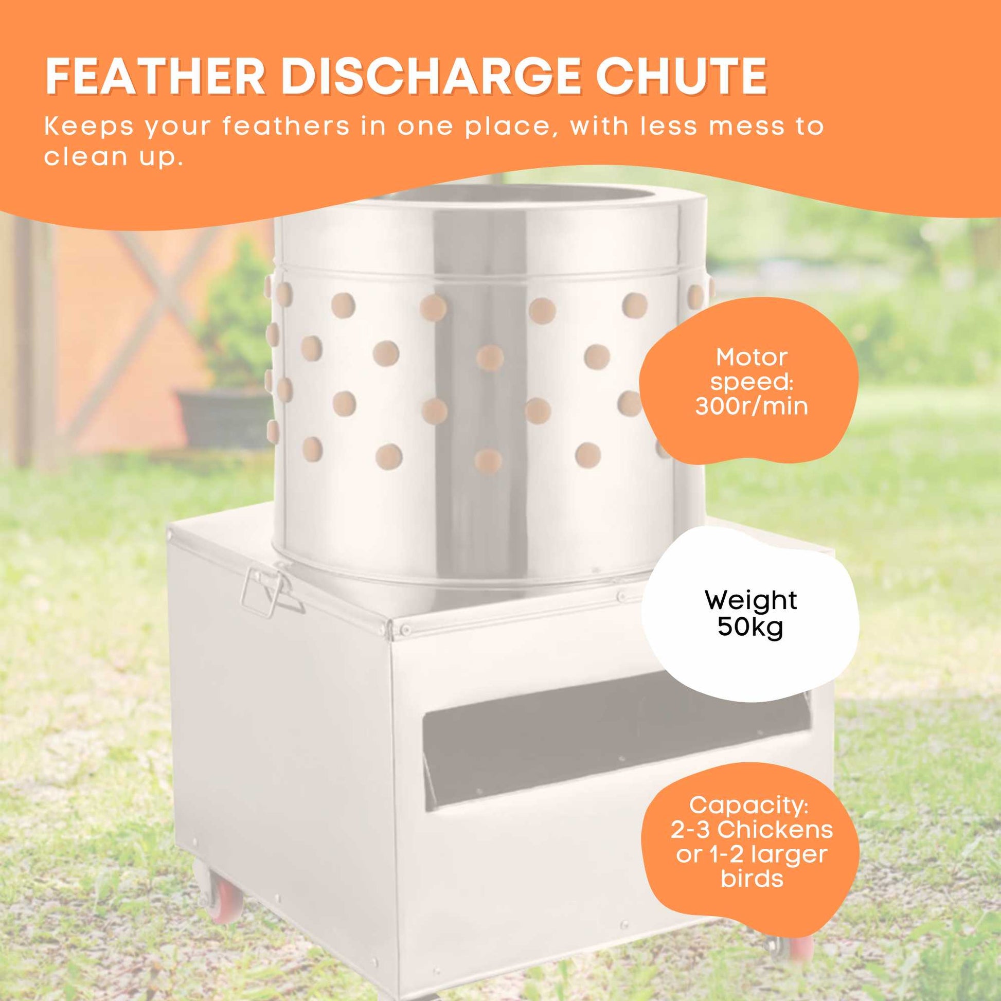 50cm Chicken Feather Plucker - Electric Automatic Machine For Turkey Poultry