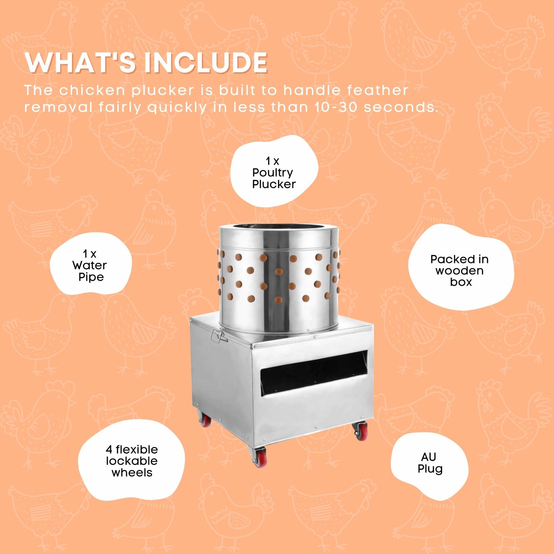 50cm Chicken Feather Plucker Electric Automatic Machine - Poultry Turkey