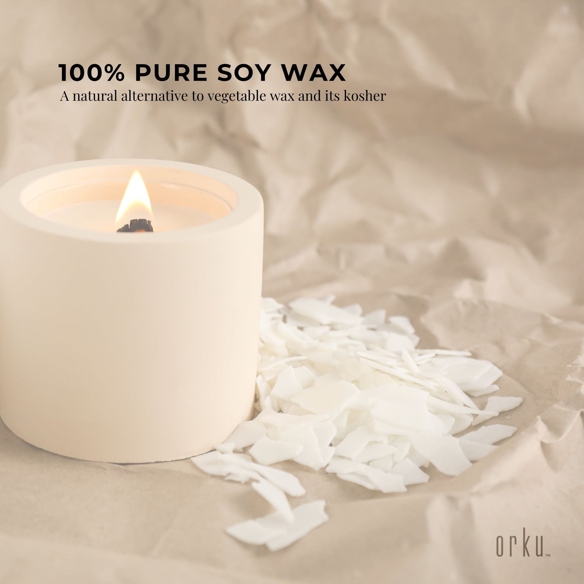 50g Golden 464 Soy Wax Flakes - 100% Pure Natural DIY Candle Melts Chips