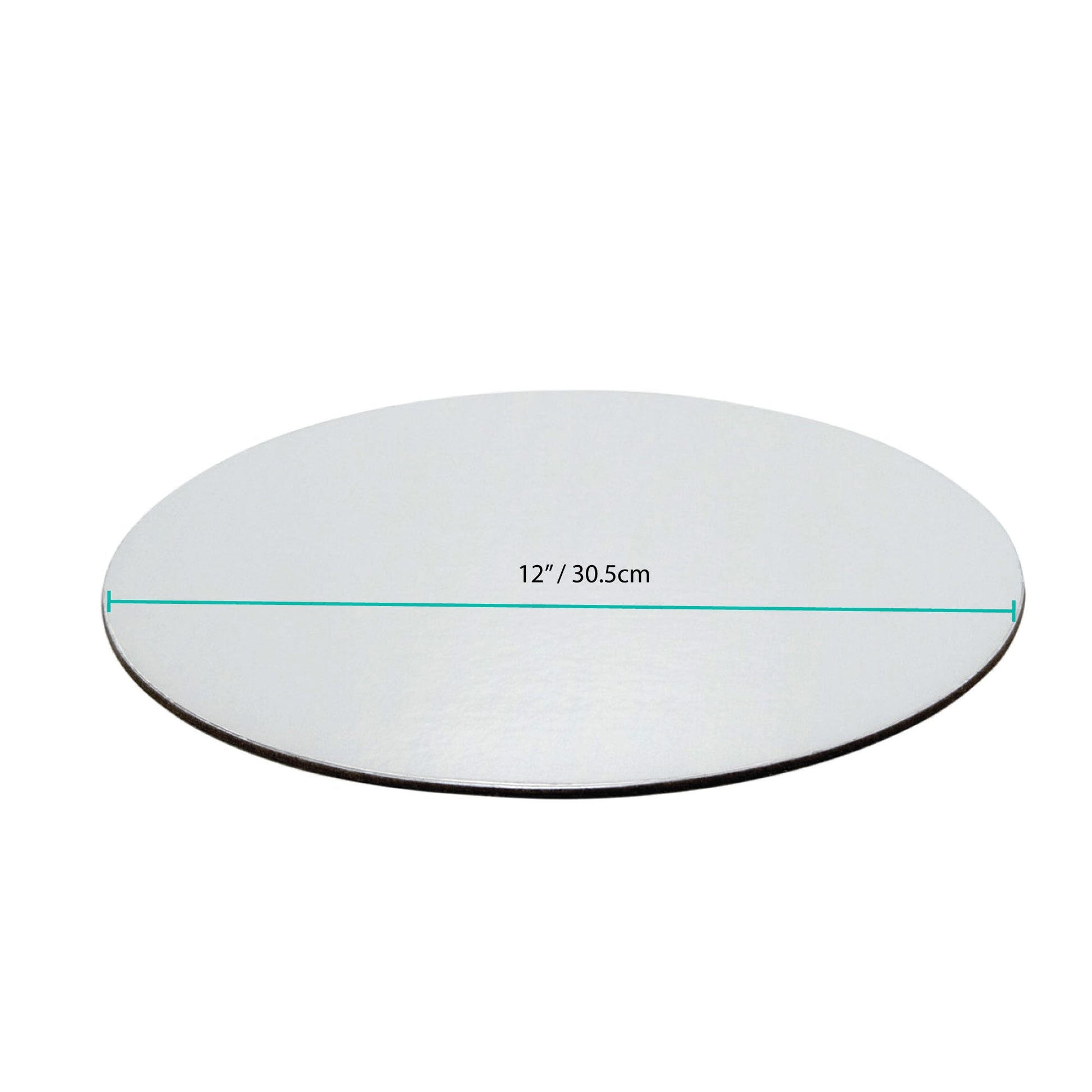50x 12" Compressed Cake Boards 30.5cm - Round Silver Reusable Aluminium 3mm Base