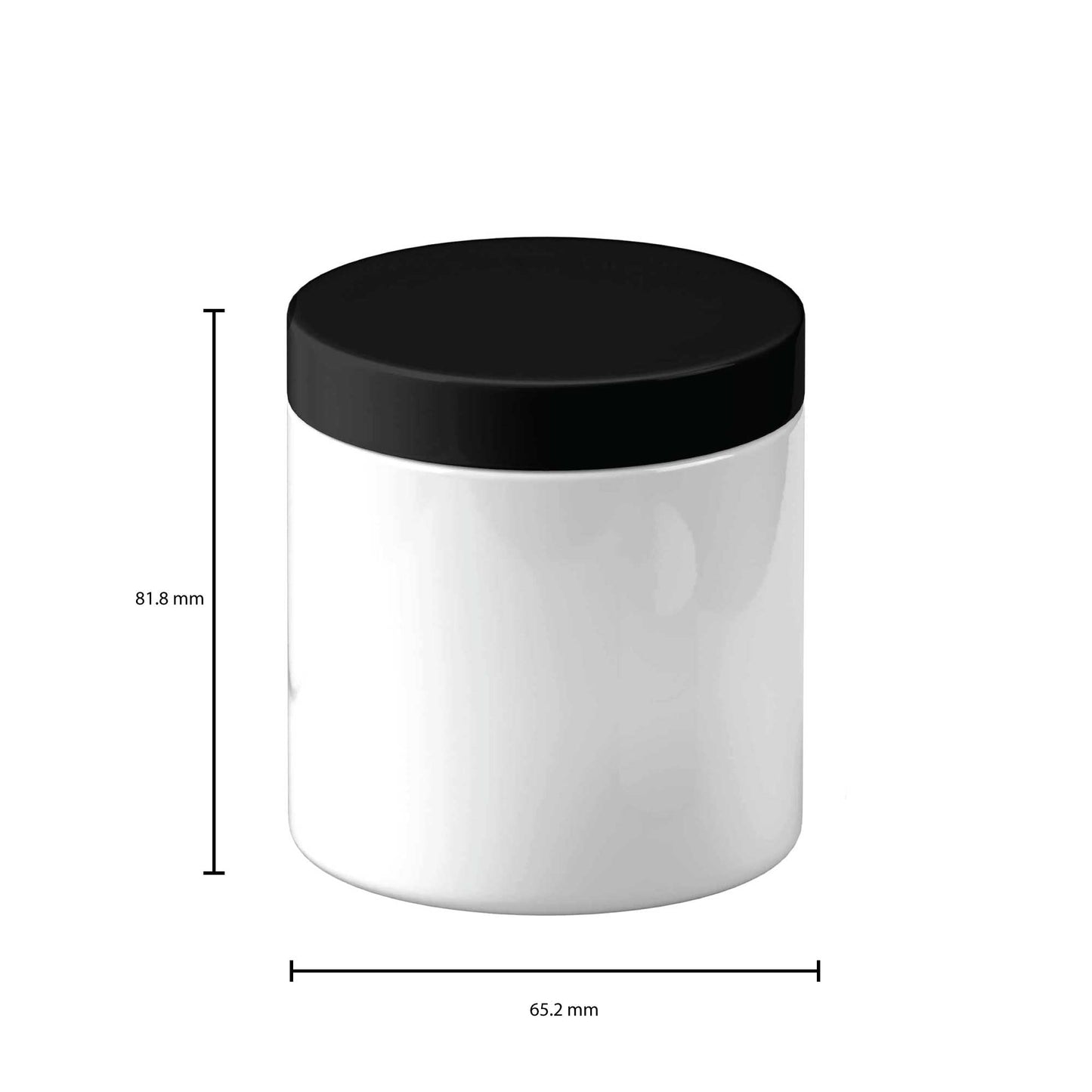 50x 200g Plastic Cosmetic Jar + Lids - Empty White Cream Container