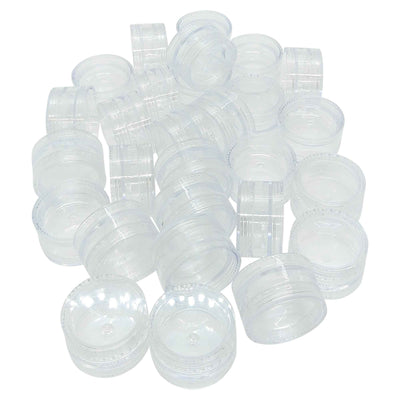 50x 3ml Lip Balm Containers Jars + Lids - Small Cosmetic Cream Sample Pot