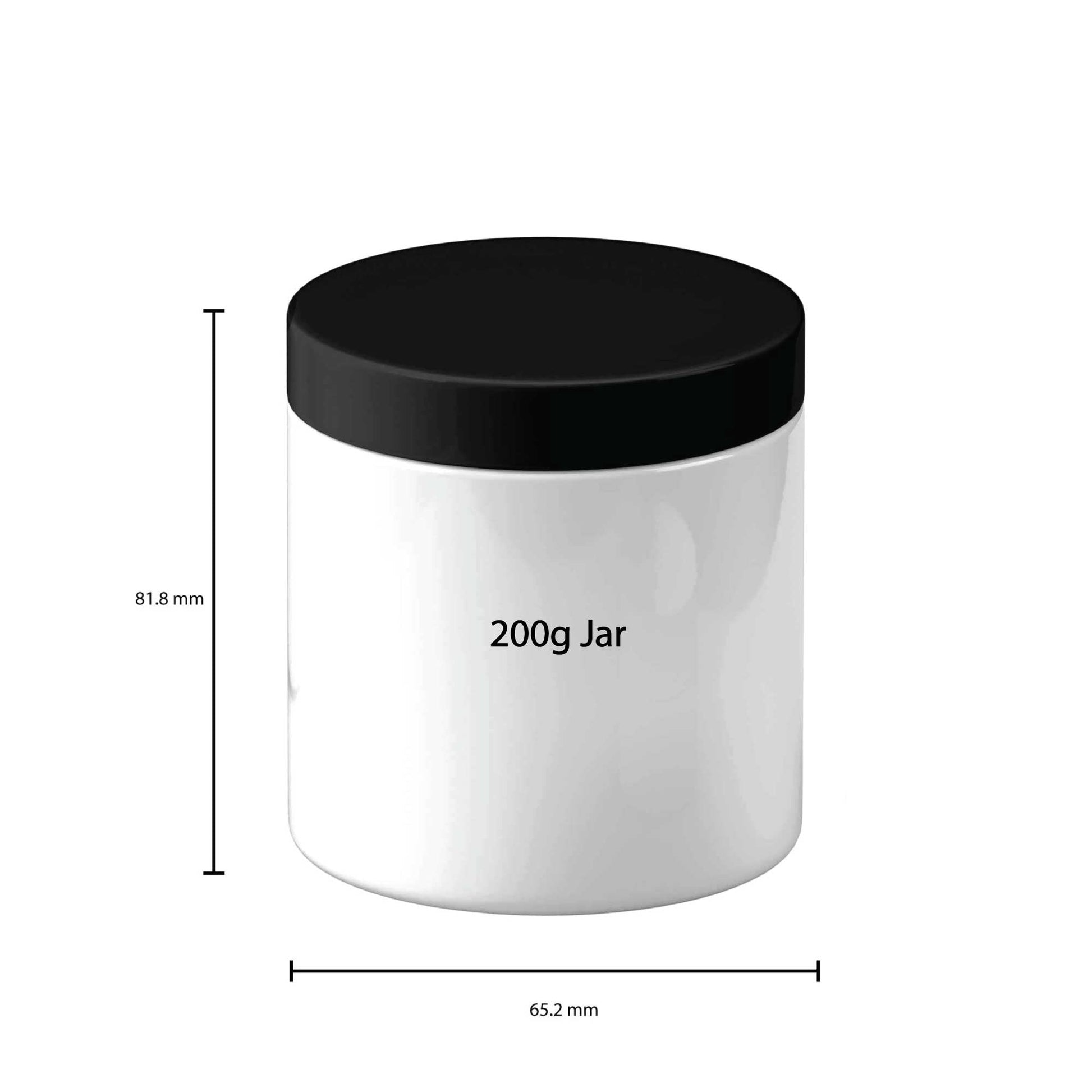 50x Plastic Cosmetic Jar + Lids - 100g 200g 250g 500g 600g Empty White Container