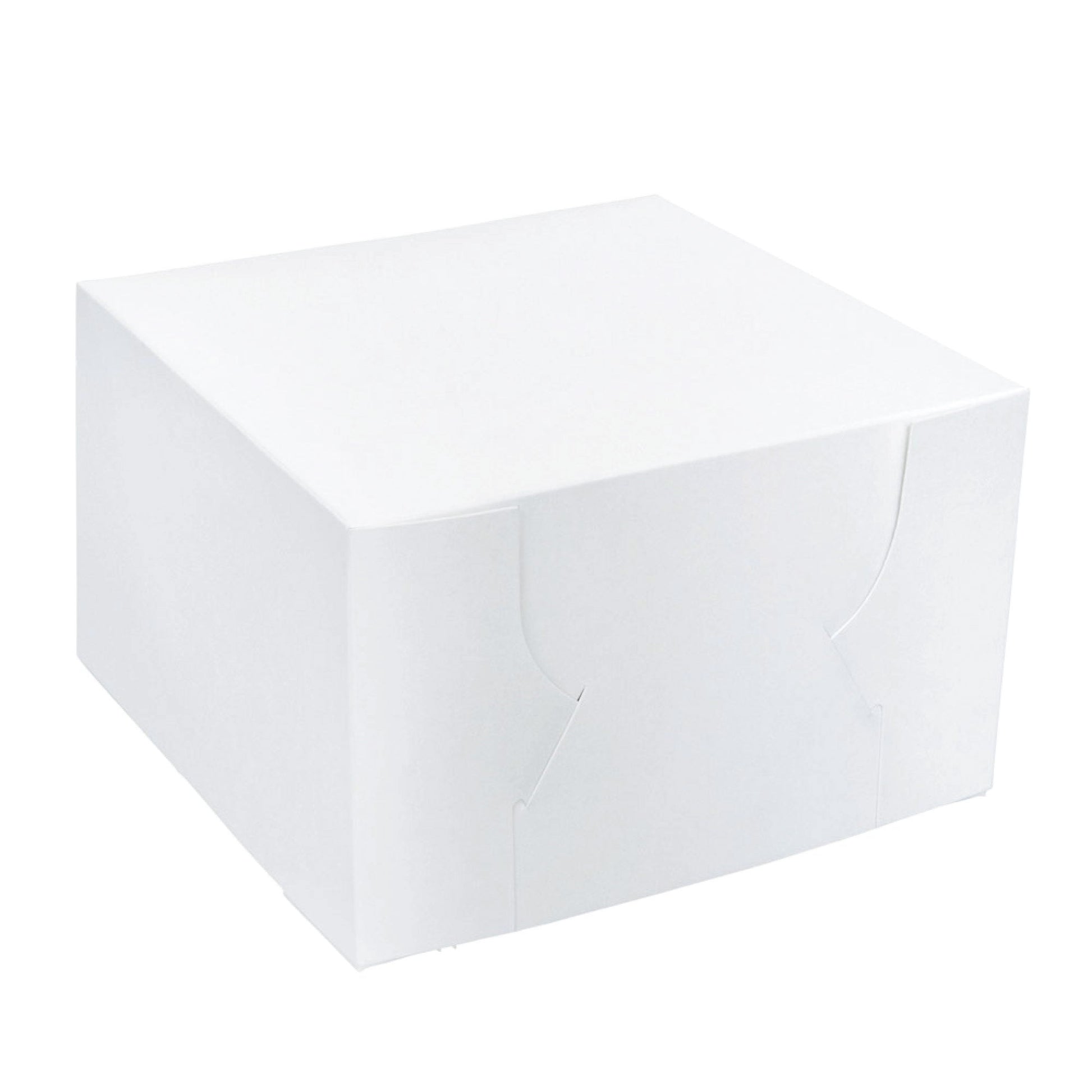 50x Takeaway Cake Box 10x10x6 Inches - Square Folding White Dessert Packaging