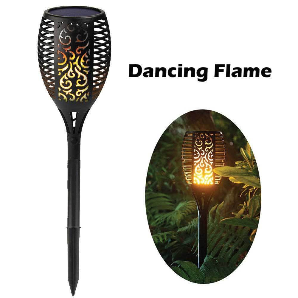51 LED Bulbs Torch Solar Garden Outdoor Flame Dancing Flickering Light Auto Lamp