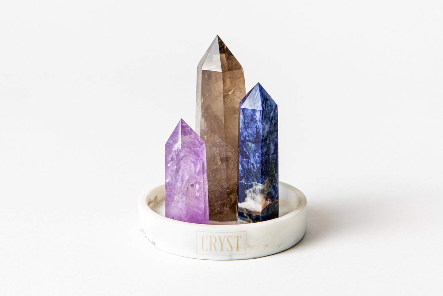 Sagittarius Crystal Trio - Smoky Quartz, Amethyst + Sodalite