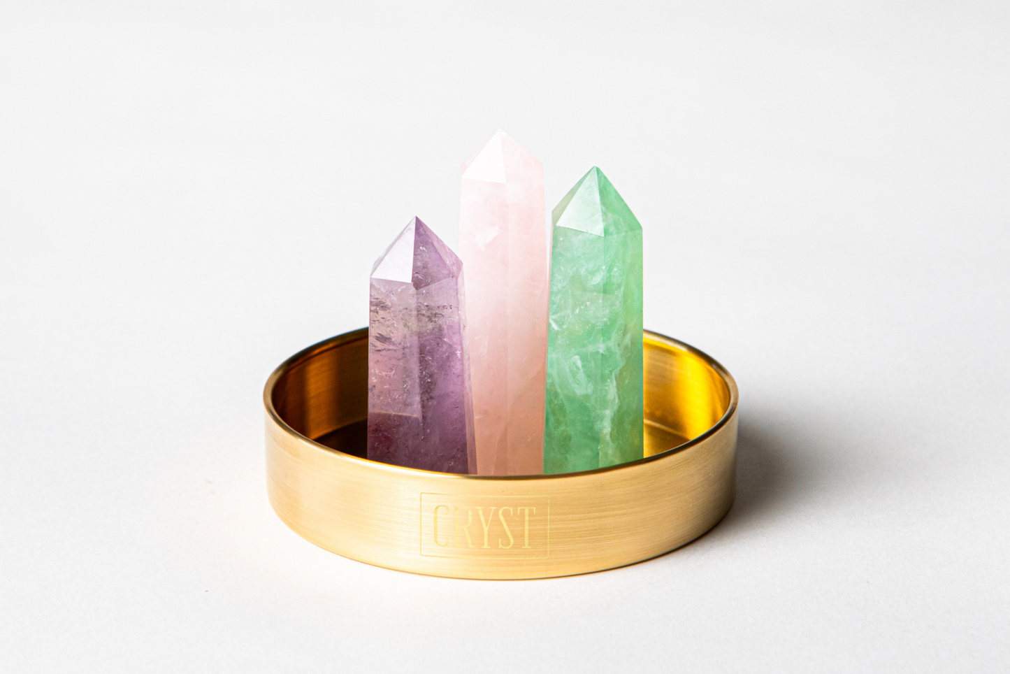 Aquarius Crystal Trio - Amethyst, Fluorite + Rose Quartz