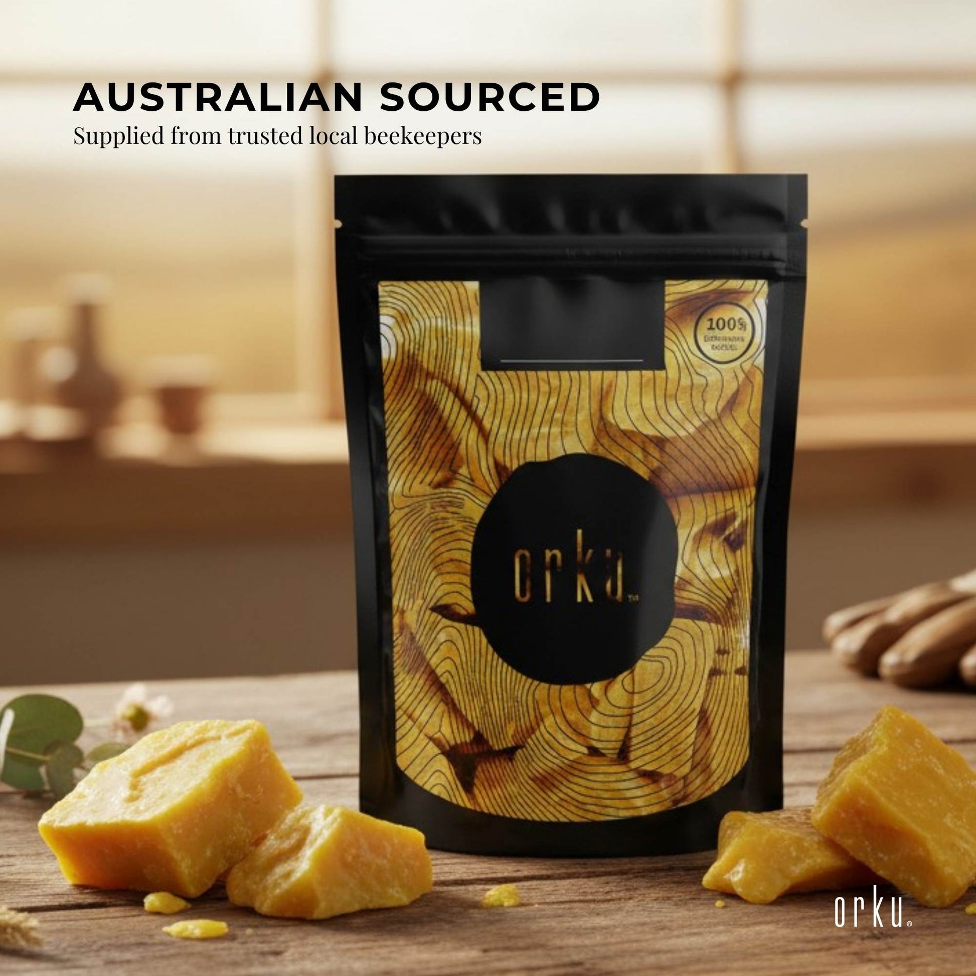 5Kg Orku Australian Beeswax Chunks - Pure Natural Unrefined Raw