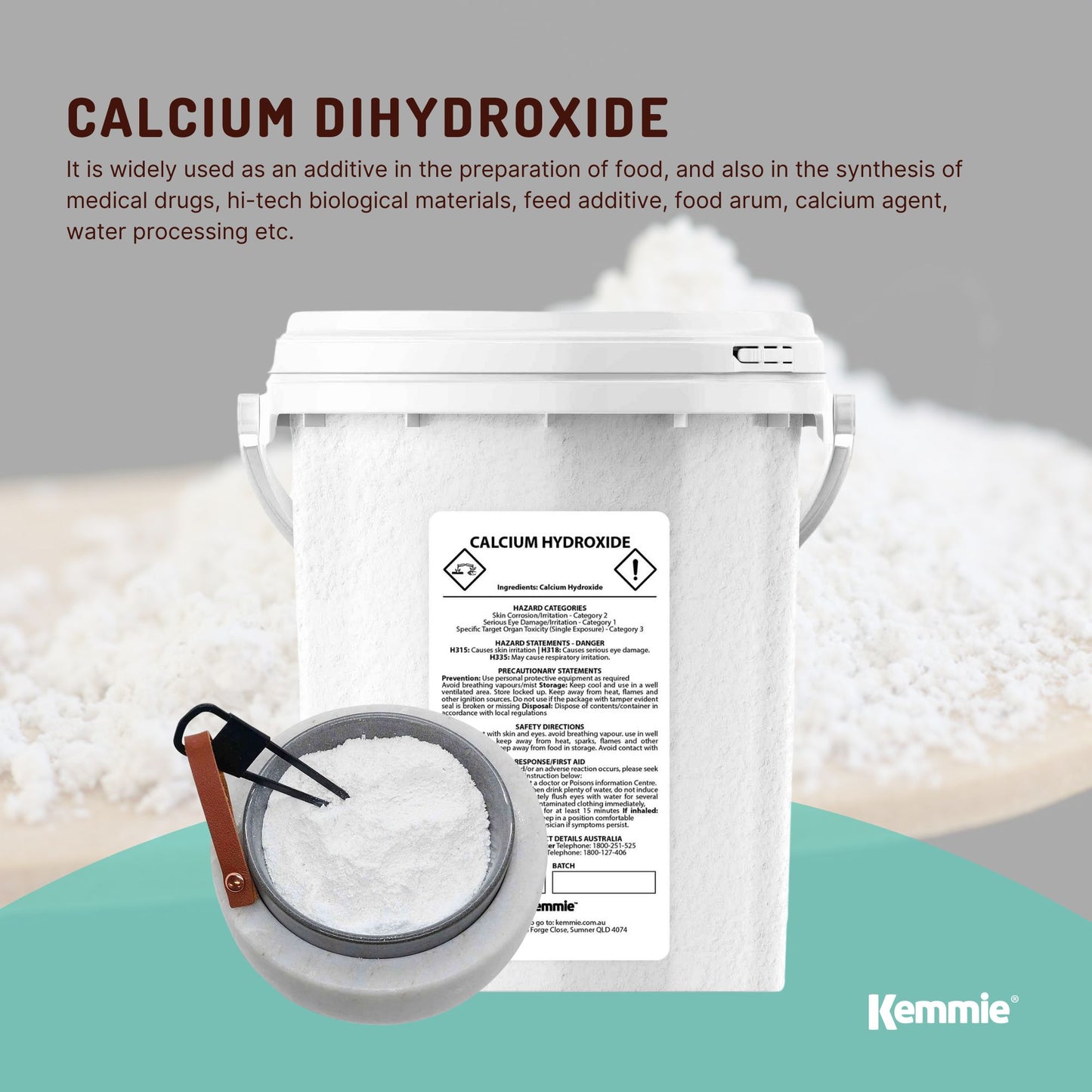 600g Food Grade Calcium Hydroxide Powder Tub FCC Hydrated Slaked Pickling Lime