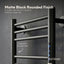 Tatibah 10 Bar Heated Towel Rack Electric Warming Rails + Timer Matte Black