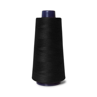 5x Black Sewing Overlocker Thread - 2000m Hemline Polyester Overlocking Spools