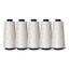 5x Off White Sewing Overlocker Thread - 2000m Hemline Polyester Spools