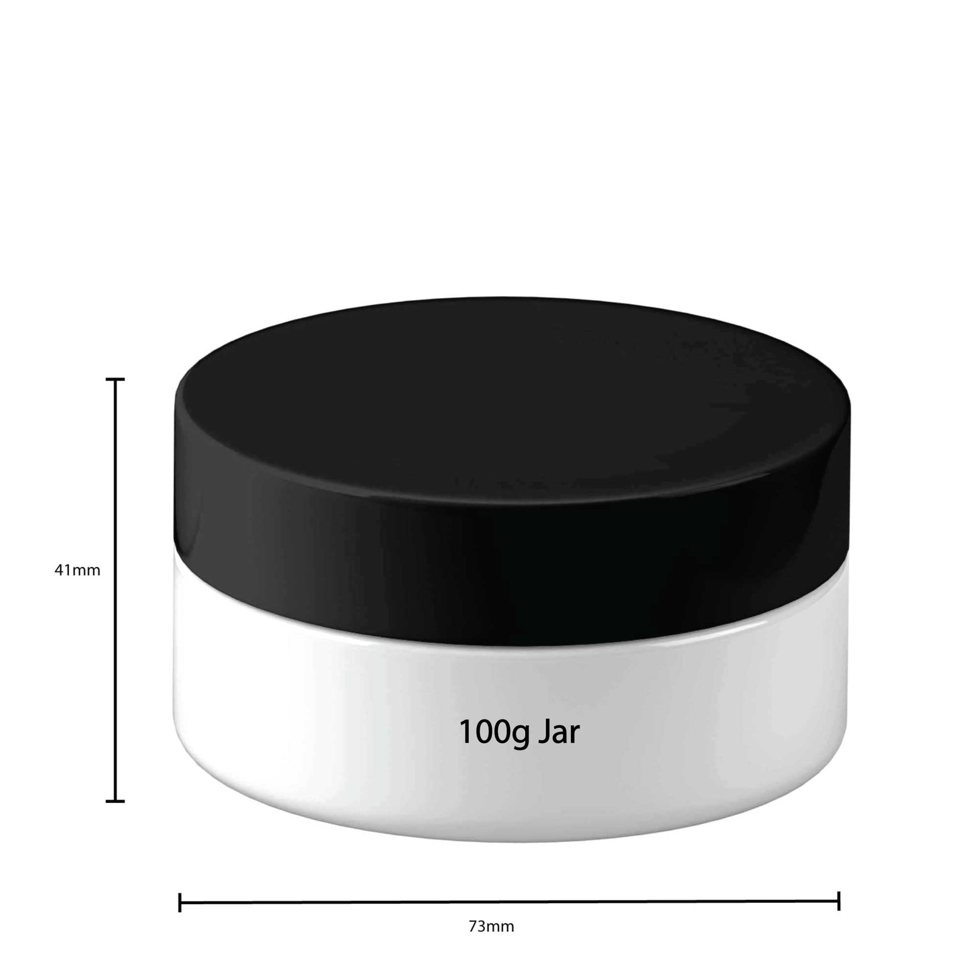 5x Plastic Cosmetic Jar + Lids - 100g 200g 250g 500g 600g Empty White Container