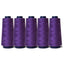 5x Purple Sewing Overlocker Thread - 2000m Hemline Polyester Overlocking Spools