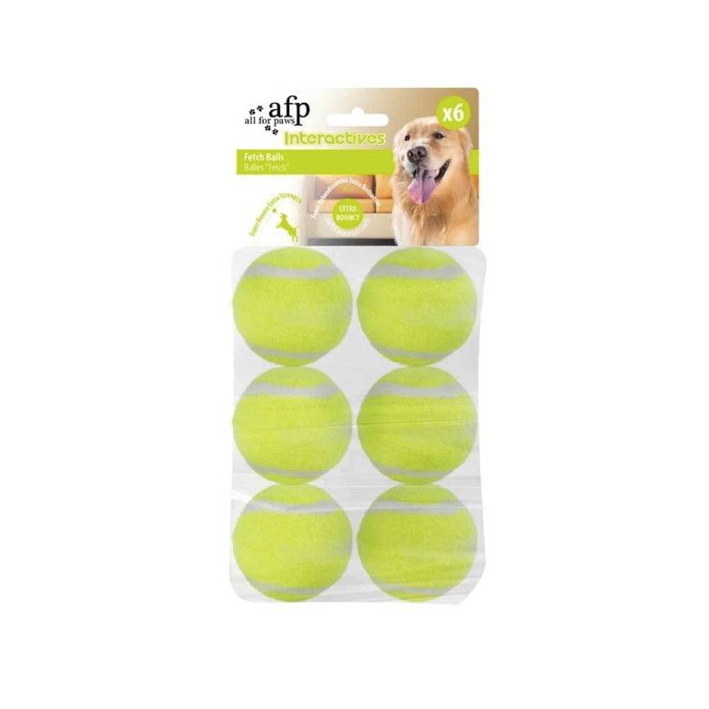 6 Pack Dog Fetch Balls - Heavy Fetch N Treat All For Paws Replacement Ball