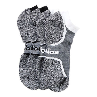 6 x Bonds Mens Ultimate Comfort Training Sport Low Cut Socks Black / White