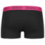 6 x Kappa Mens Black/Fuchsia Boxer Shorts Comfy Trunks