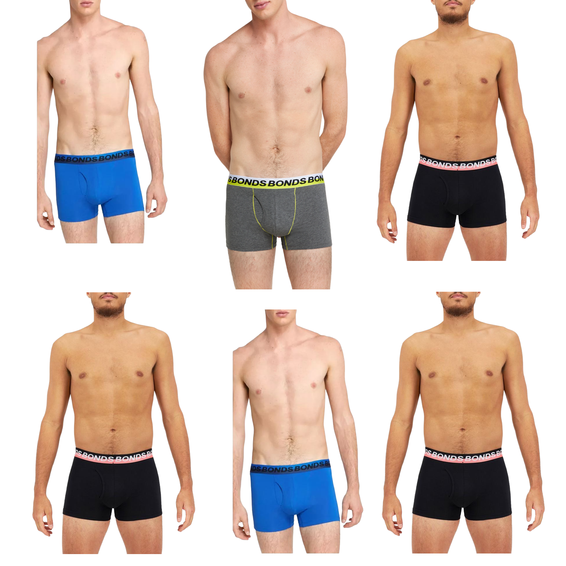 6 x Mens Bonds Stretchables Everyday Trunks Underwear