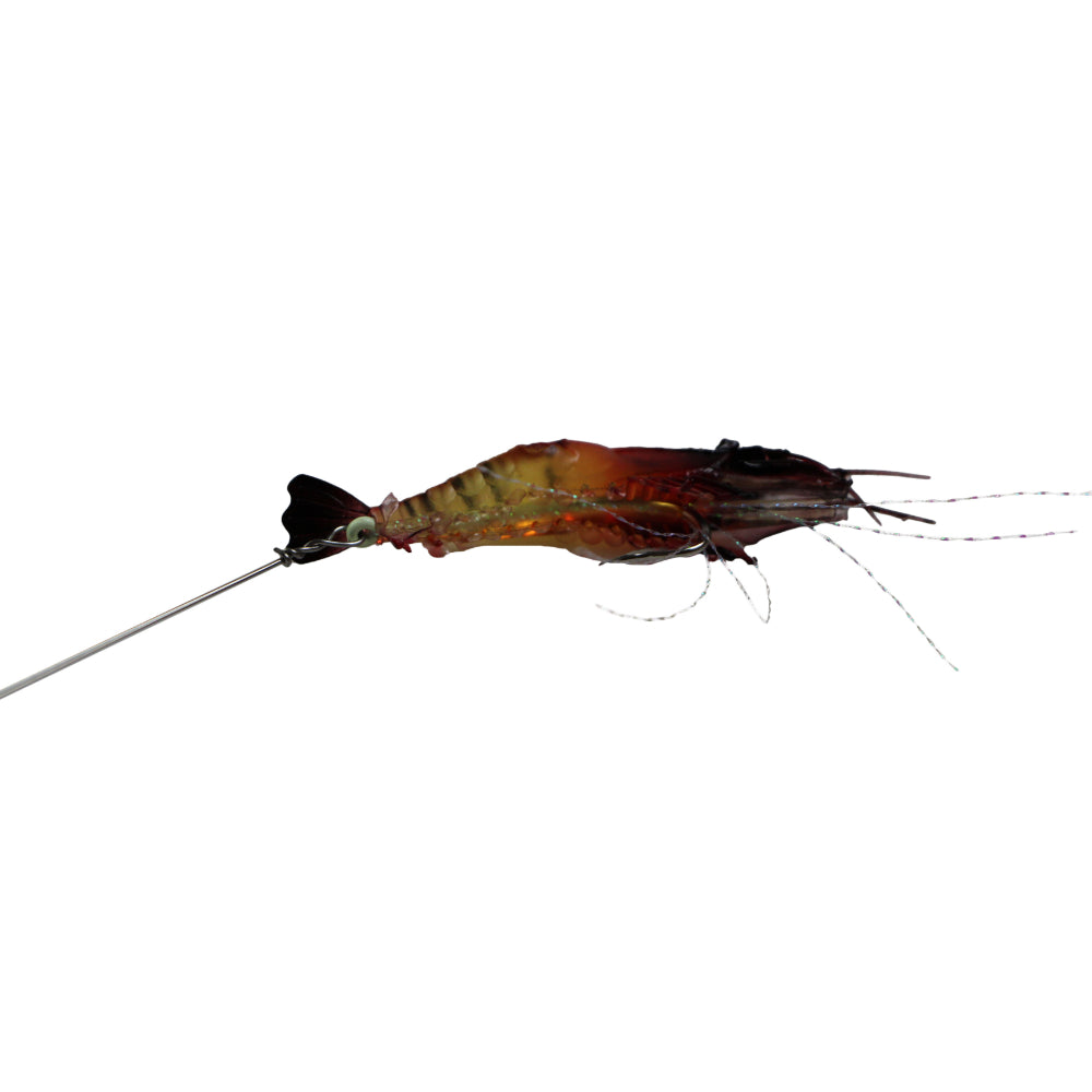 6 x Plastic Fishing Lures Soft Tackle Prawn Shrimp Flathead Bream Cod Bass Glow