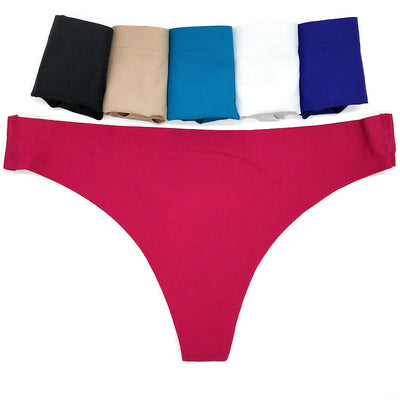 6 x Womens Seam Free Nylon Gstring Underwear Brief Cheeky Sexy Panties No Show