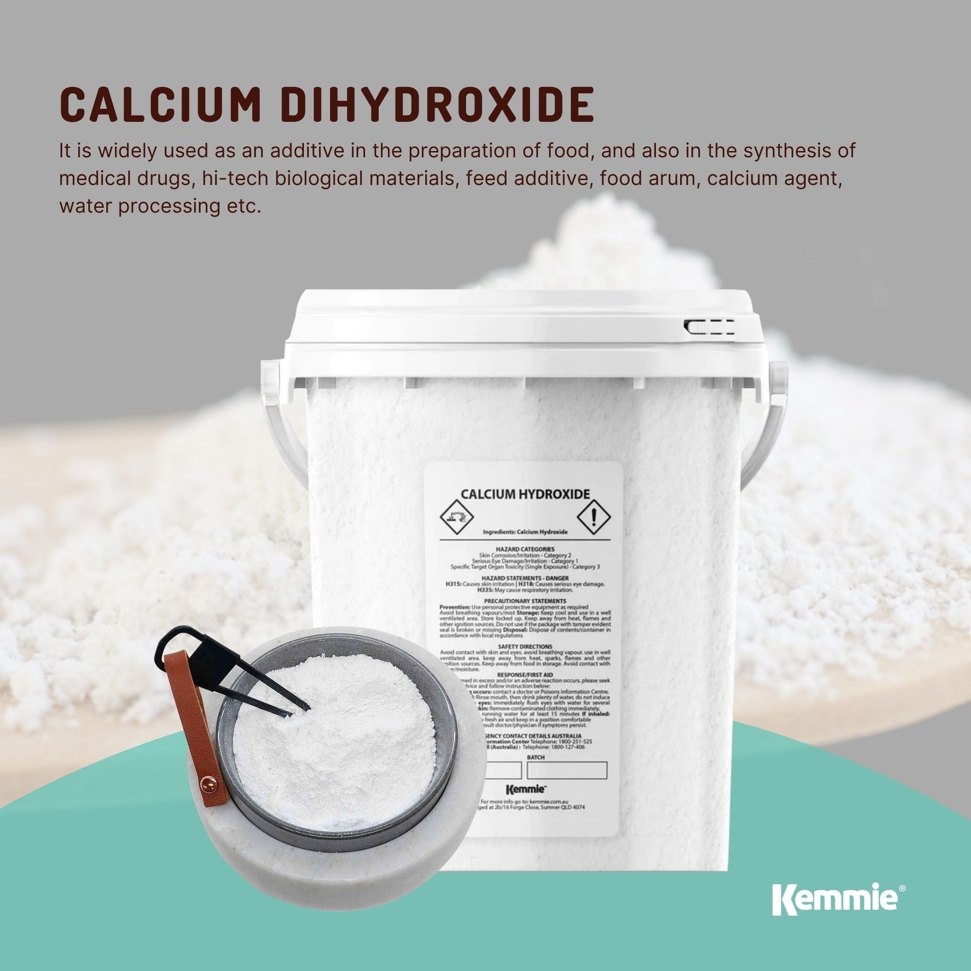 600g Food Grade Calcium Hydroxide Powder Tub FCC Hydrated Slaked Pickling Lime