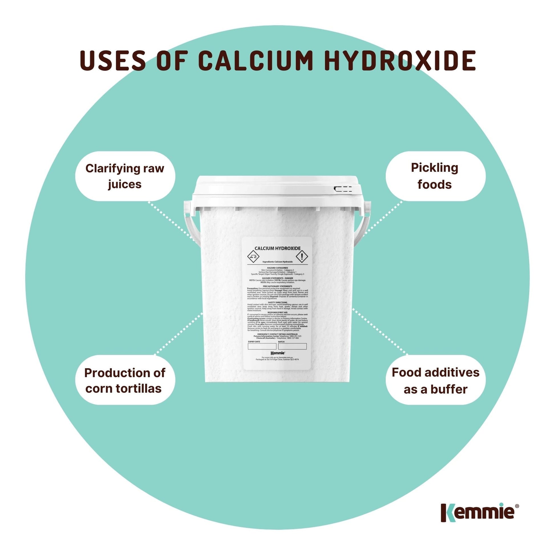 600g Food Grade Calcium Hydroxide Powder Tub FCC Hydrated Slaked Pickling Lime