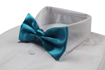 Mens Sky Blue Solid Plain Colour Bow Tie