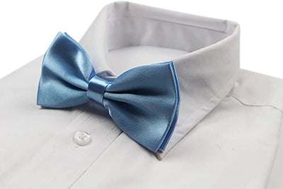 Mens Light Blue Solid Plain Colour Bow Tie