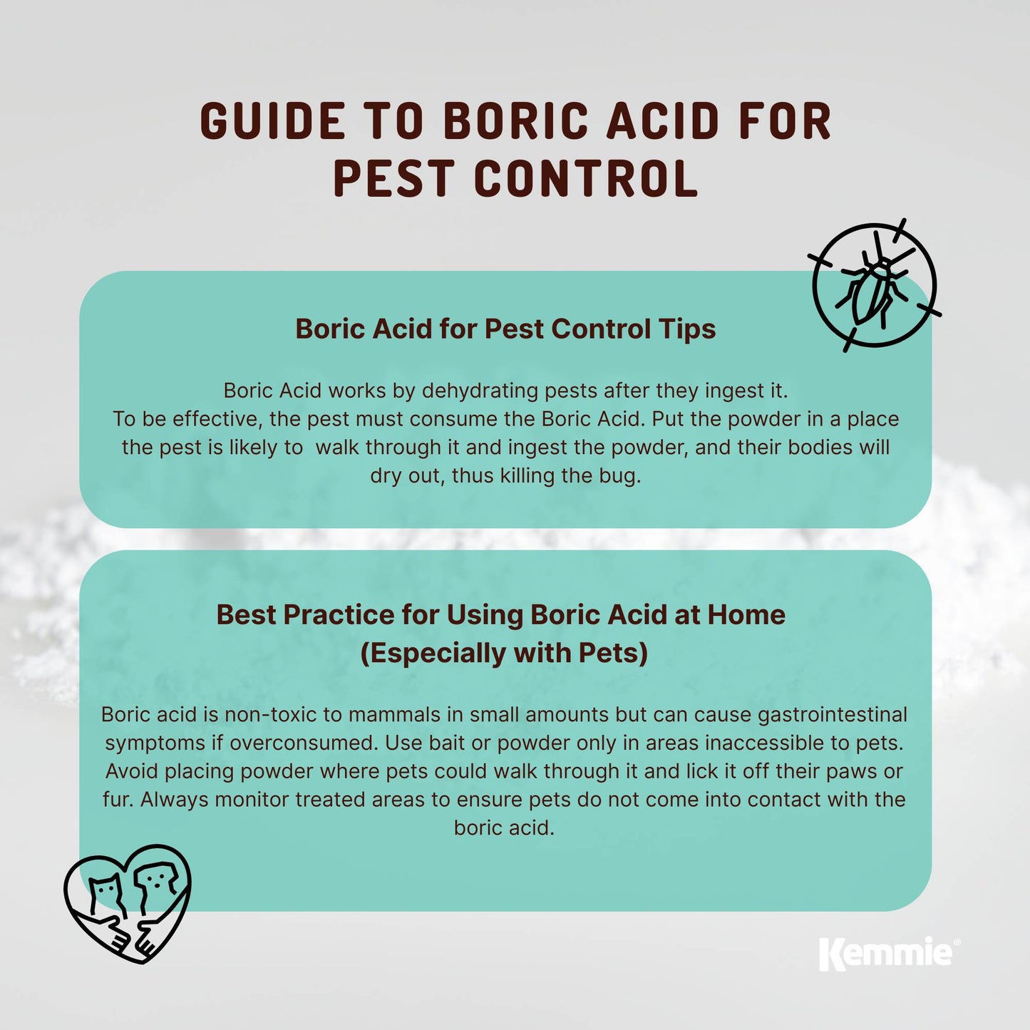 Boric Acid Powder High Purity Fully Soluble Granules - Pest Ant Cockroaches Bulk