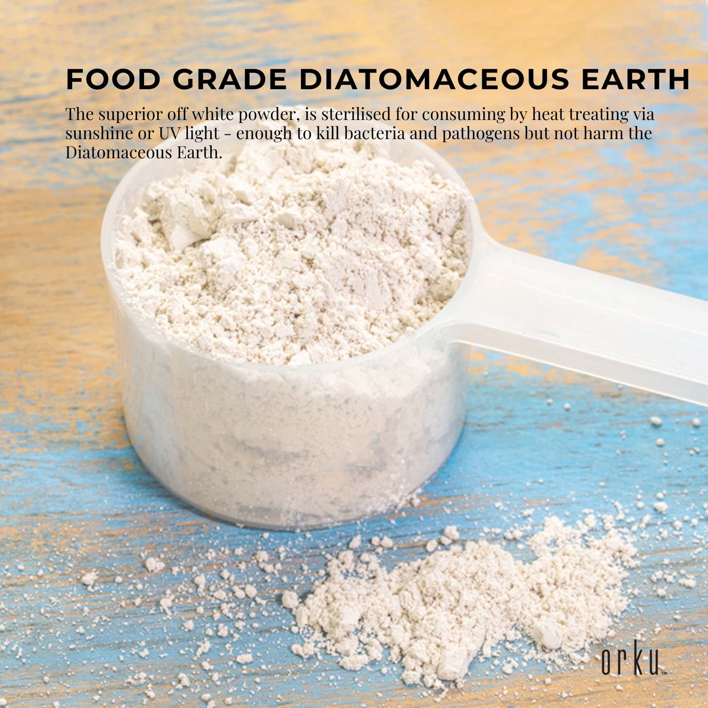 300g Organic Fine Diatomaceous Earth Tub - Food Grade Fossil Shell Flour Powder