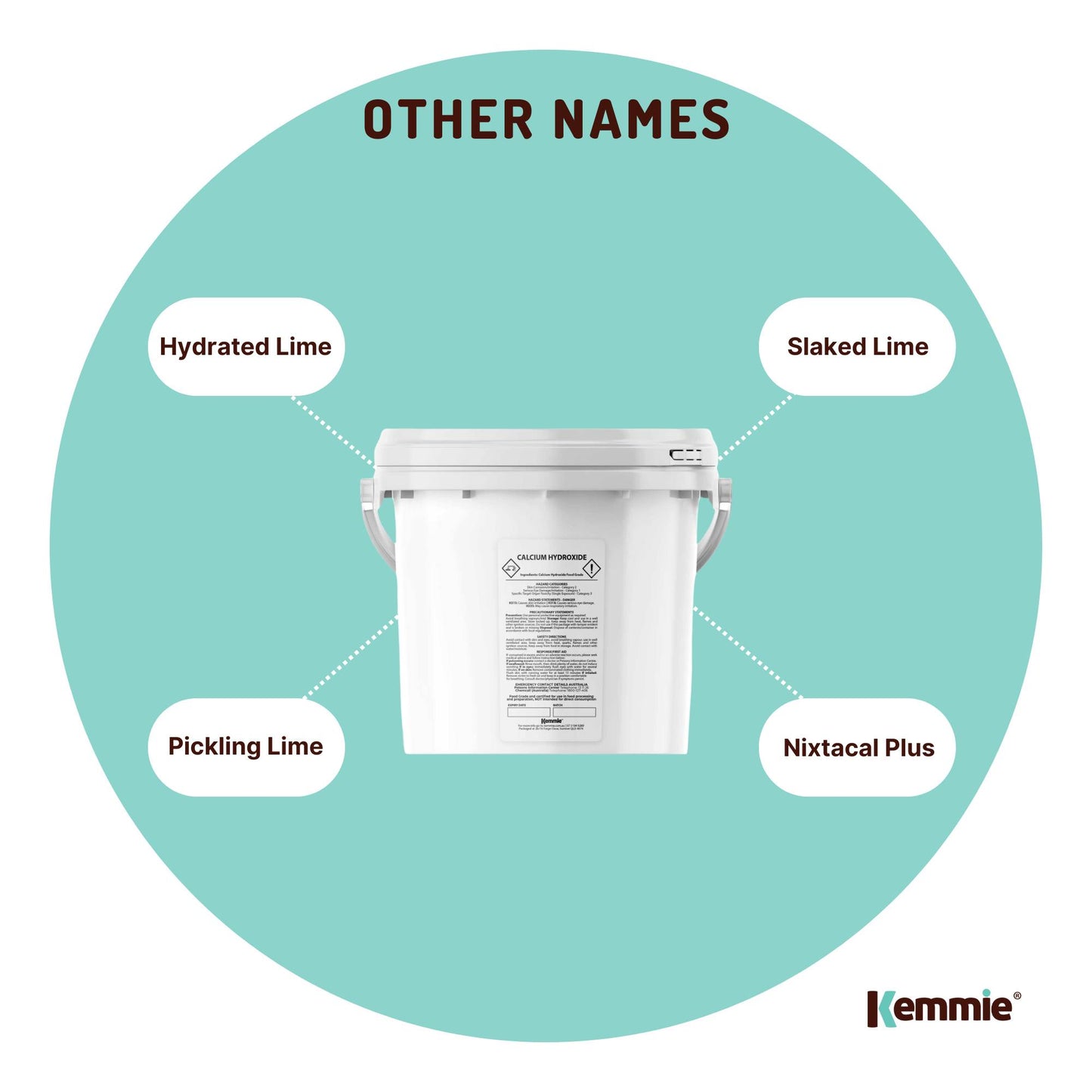 2.5kg Calcium Hydroxide Powder Tub Food Grade FCC Hydrated Slaked Pickling Lime