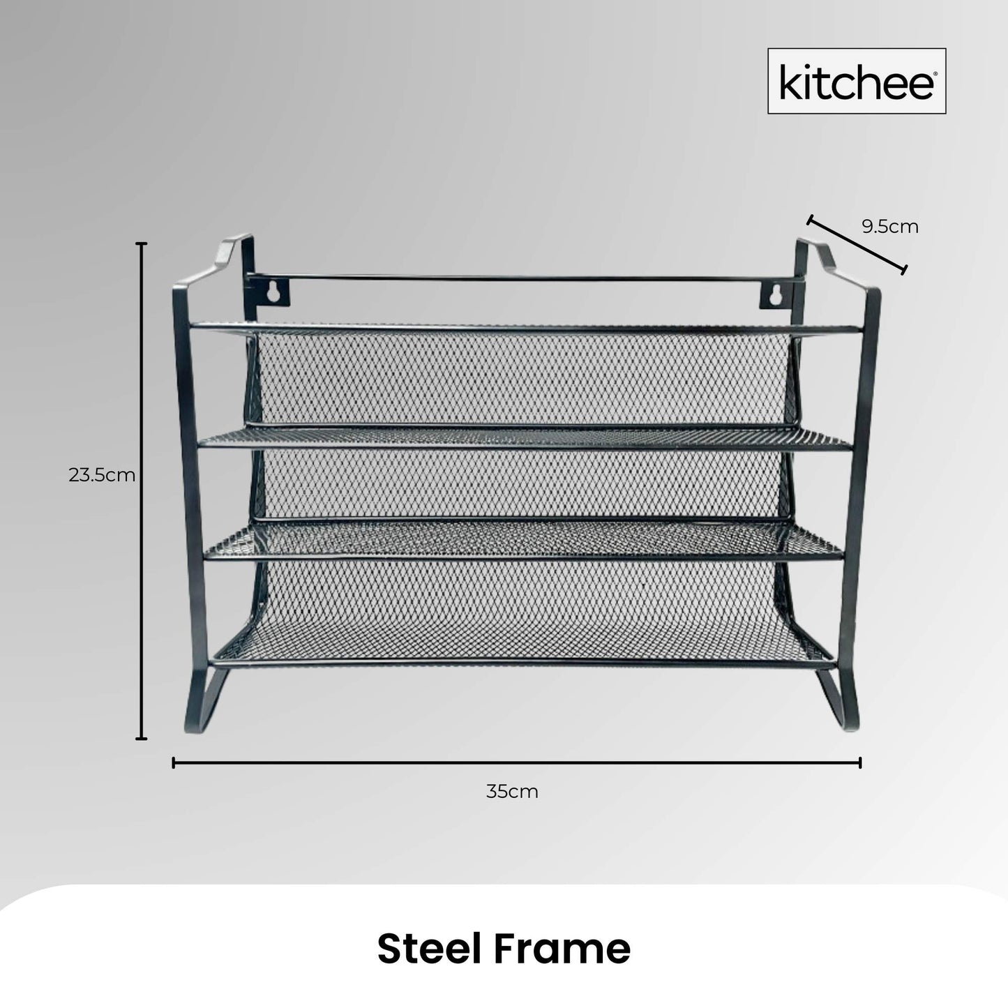 4 Tier Metal Spice Rack - Kitchen Pantry Herb Storage Organiser