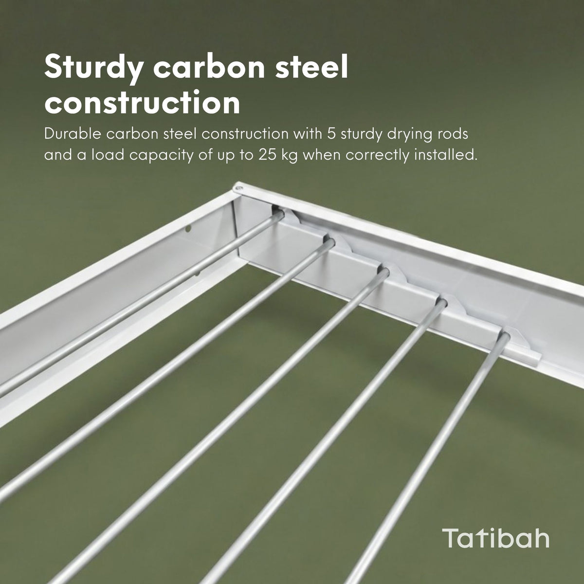 Tatibah 1x Wall Mounted Washing Line - Foldable 5m Clothes Drying Rack