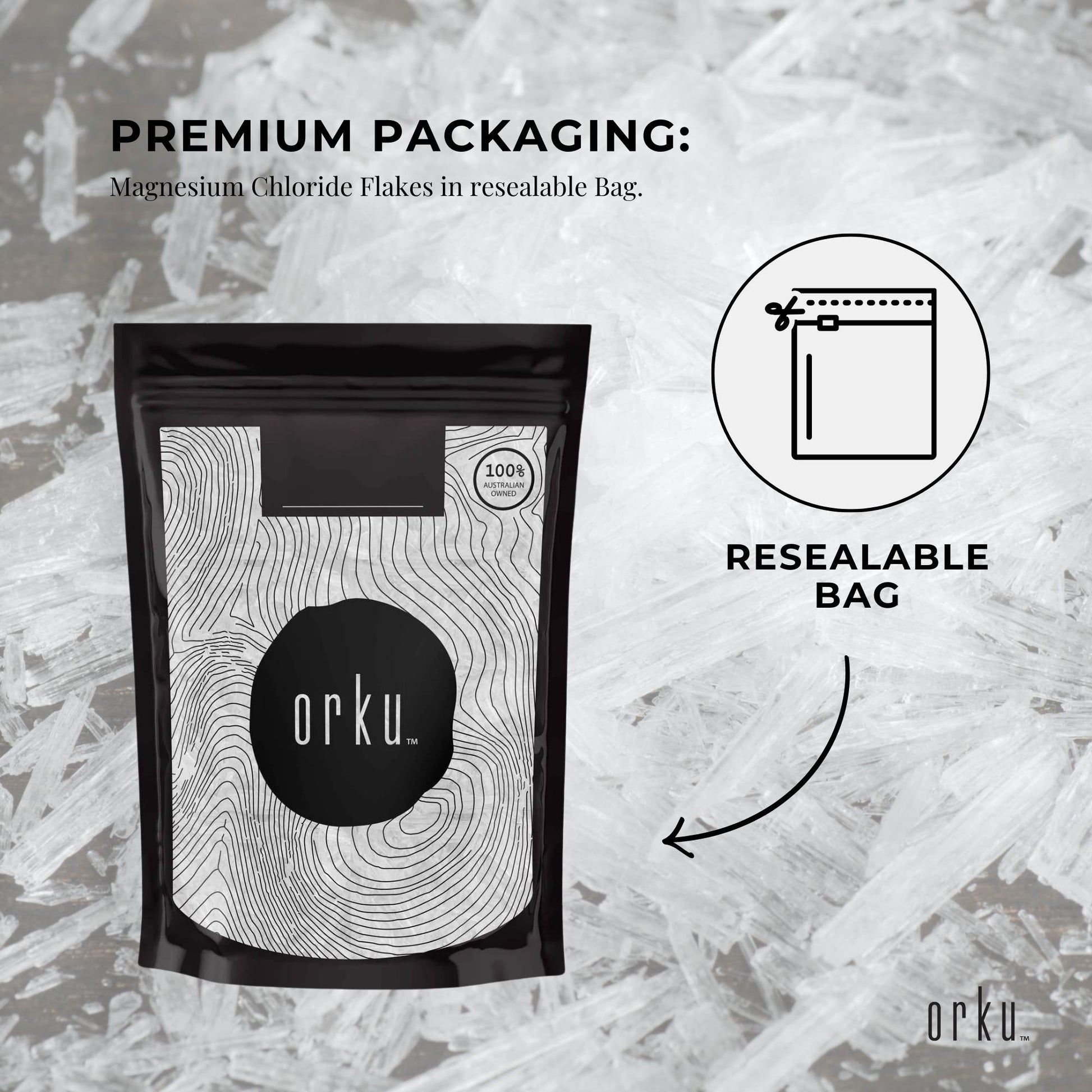 Orku Menthol Crystals - USP Compliant L-Menthol Mint Flakes C10H200