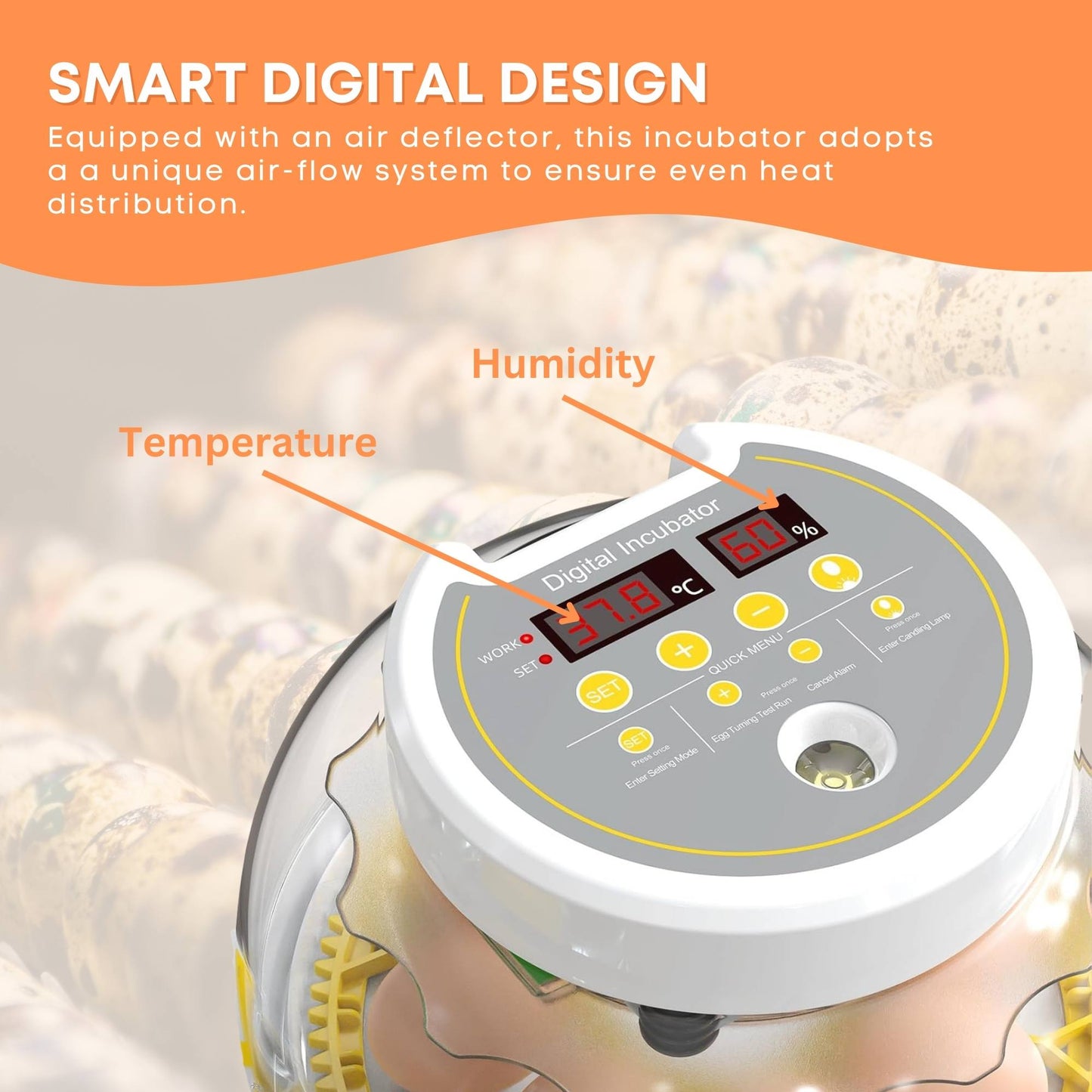 Electric 8 Egg Incubator - Digital Automatic Turning Chicken Quail Duck Hatching