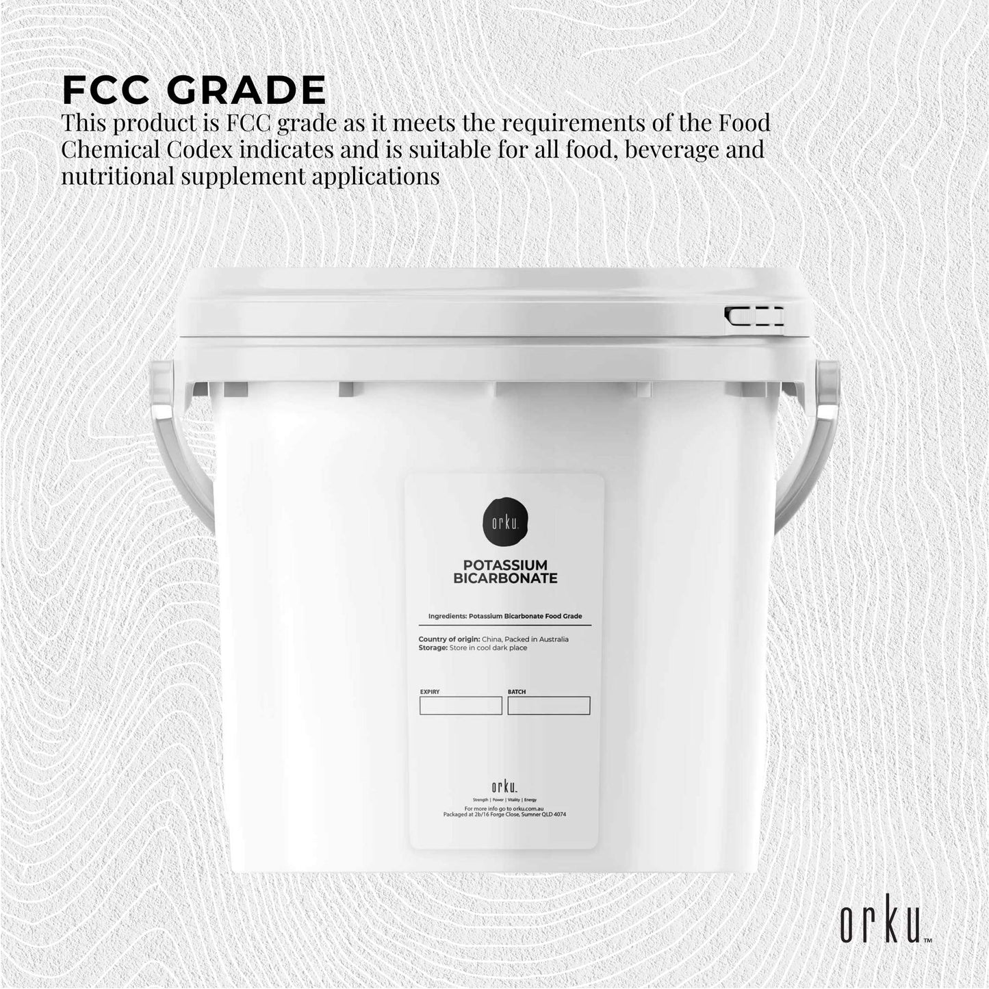 Organic Potassium Bicarbonate Powder Tubs - Food Grade FCC for Brewing Baking