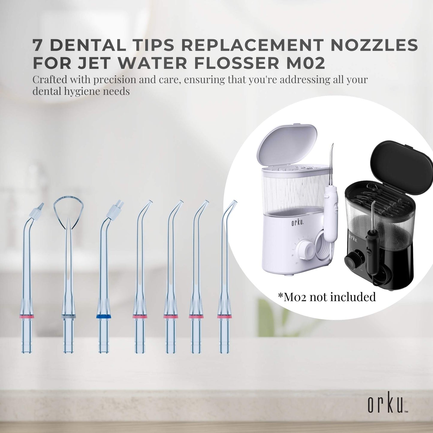 7 Dental Tips Replacement Nozzles for Jet Water Flosser M02